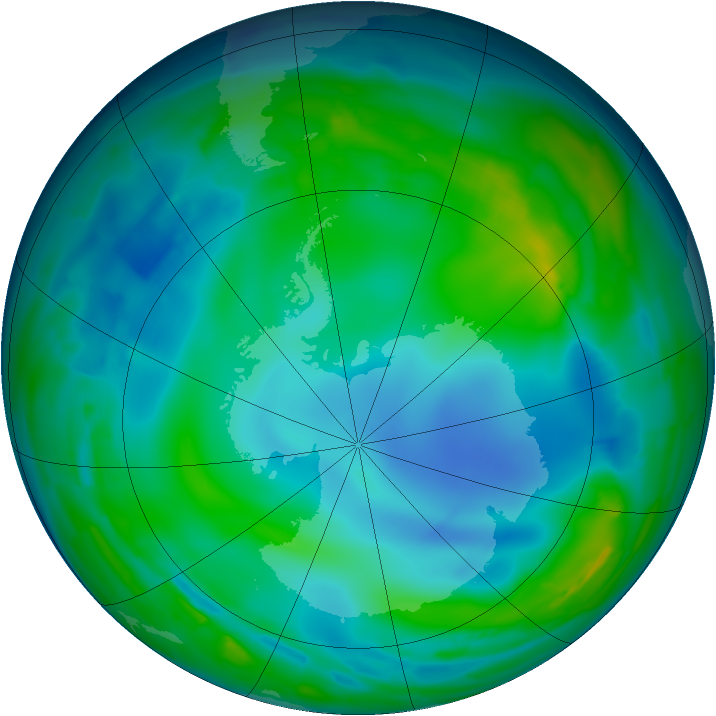 Antarctic ozone map for 26 May 2009